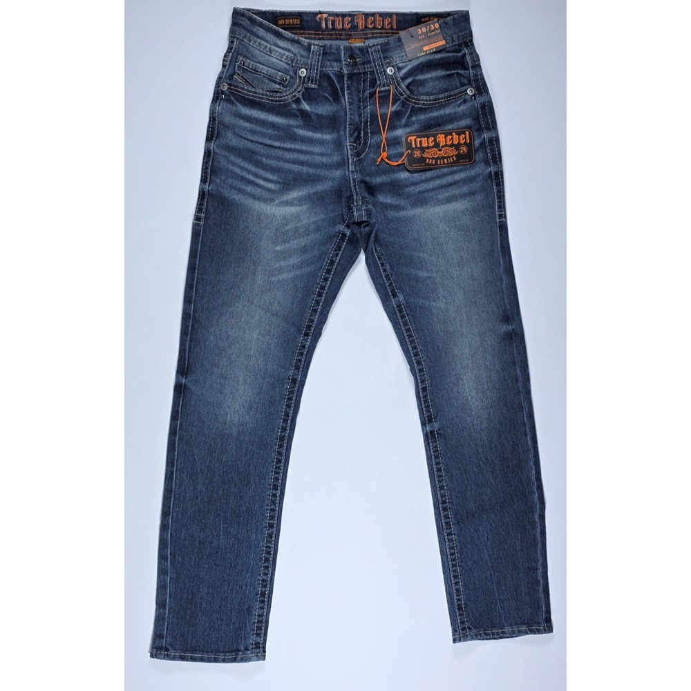 True Rebel 808 Slim Fit Jeans Men's 30x30 Cruise Wash Stretch Denim